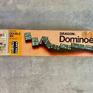 NIB Vintage Milton Bradley Wooden Dominoes Set